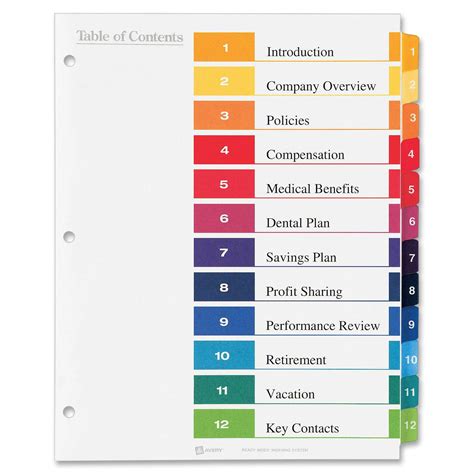 Microsoft Word Table Of Contents Template - Professional Template