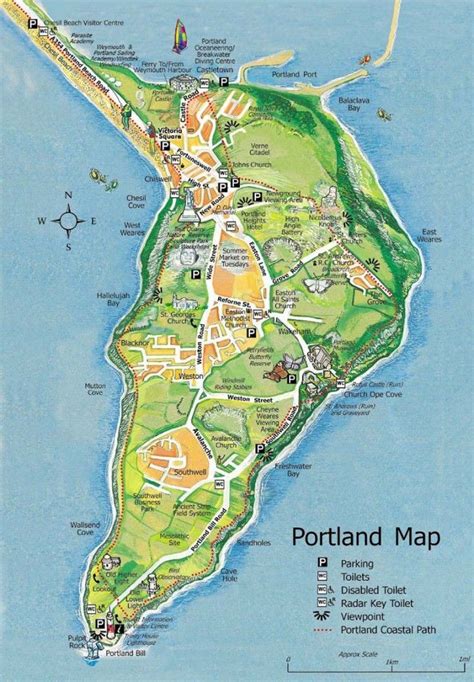 a very useful map of portland. | Portland map, Weymouth harbour, Castletown