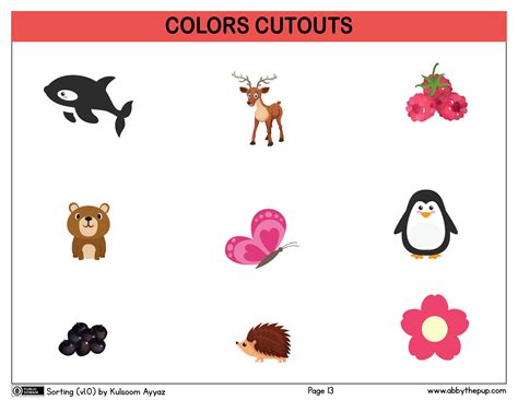 Sorting colors activity | Free Printable Puzzle Games