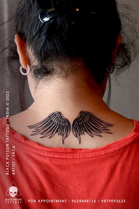 Simple Wing Tattoo Designs For Girls On Back