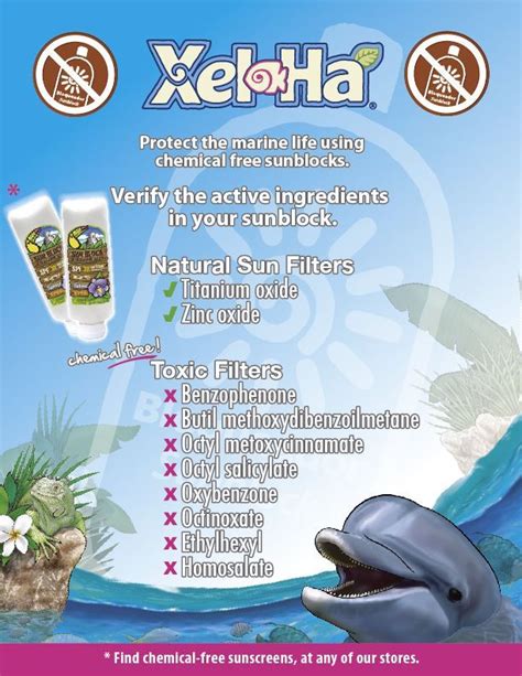 Check the active ingredients in your sunscreen or sunblock and make sure it is free of chemicals ...