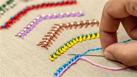 10 Unique Stitches with Beads: Hand Embroidery Ideas | Hand beaded ...