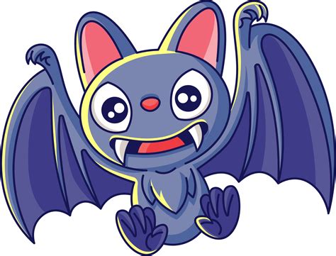 Cute bat with sharp teeth cartoon character 12305816 PNG