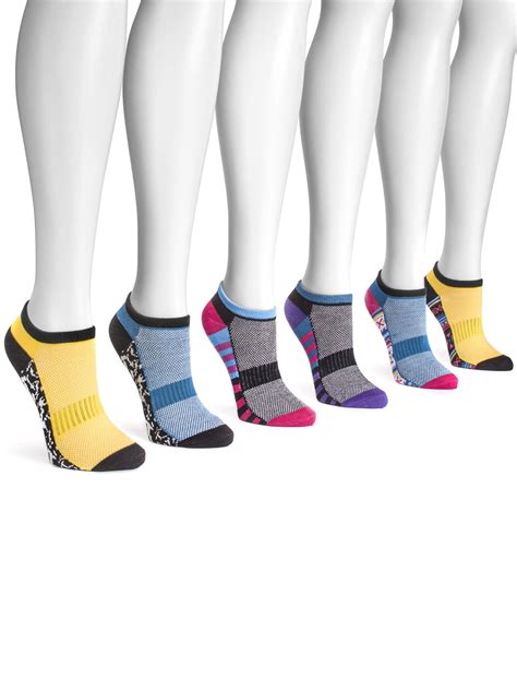 Women's 6 Pair Pack No Show Compression Arch Socks - Walmart.com ...