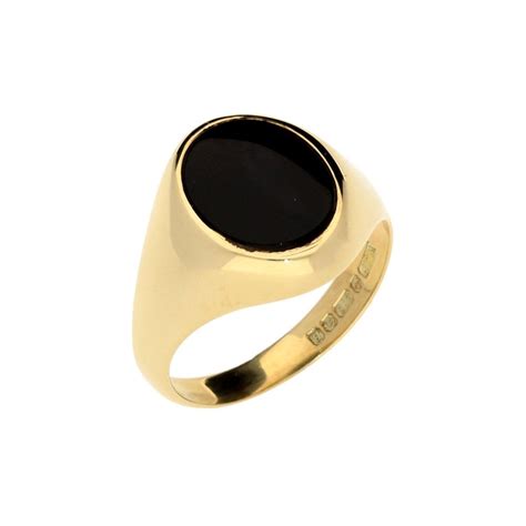 9ct Yellow Gold Gents Onyx Signet Ring | Miltons Diamonds