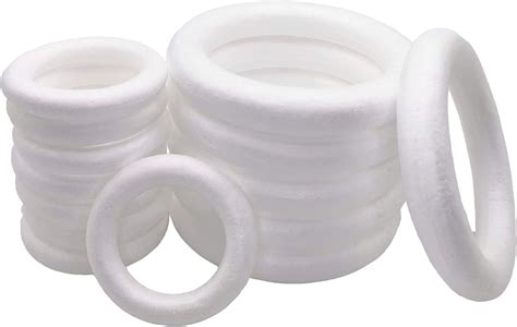 Amazon.com: FFchuanhe 14pack Foam Wreath,2 Sizes Including 7.5in(6pack) 4.6in(8pack) White ...