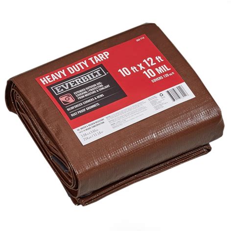 Everbilt 10 ft. x 12 ft. Brown/Silver Heavy Duty Tarp HF1012 - The Home ...