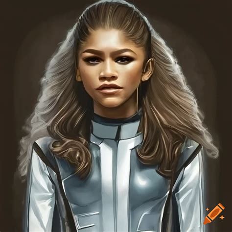 Zendaya as star trek discovery character in comic book cover art style on Craiyon
