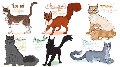 some warrior cats designs by BlueLeafCisco on DeviantArt