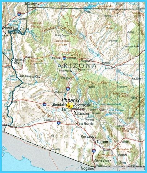 Map of Mesa Arizona | Arizona map, Arizona, Map