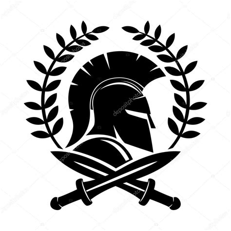 Spartan helmet and crossed swords Stock Vector Image by ©taronin #100867552