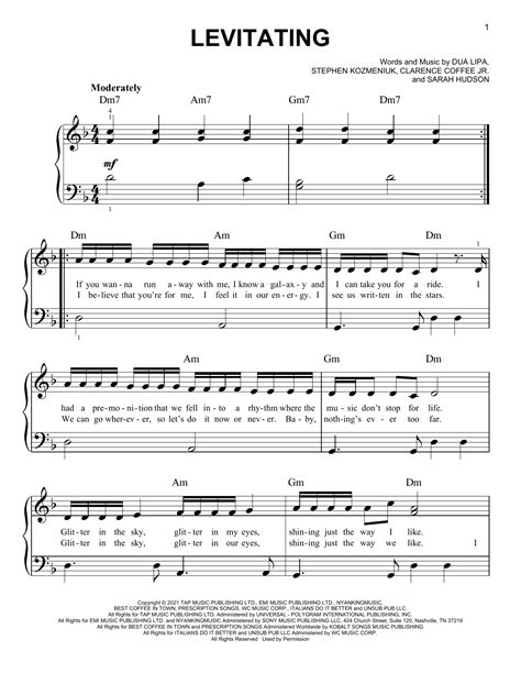 Dua Lipa - Levitating sheet music