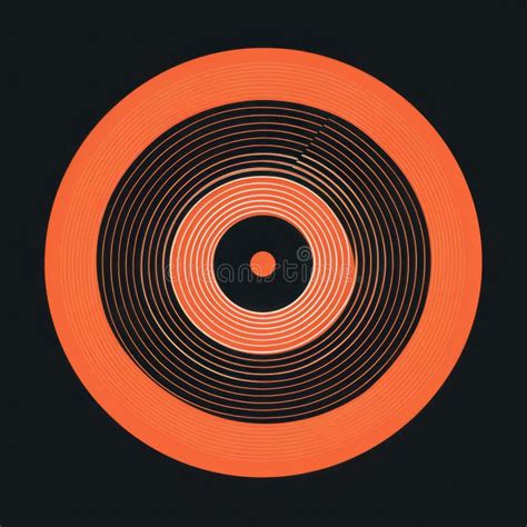 Abstract Orange Vinyl Record Logo on Black Background Stock Illustration - Illustration of ...