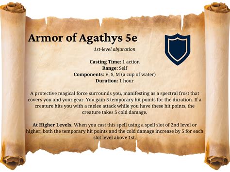 Armor of Agathys 5e - D&D 5e Spell Book - Eternity TTRPG