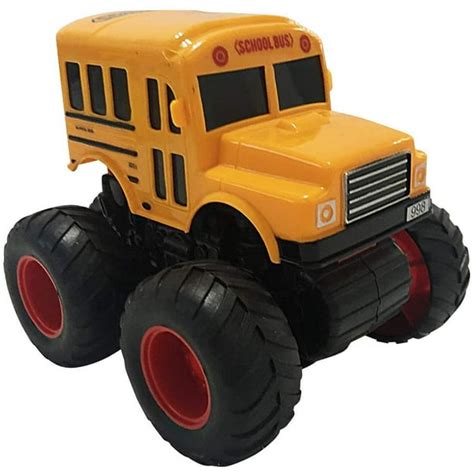 ArtCreativity Yellow School Bus Toy with Black Monster Truck Tires, Push n Go Toy - Walmart.com