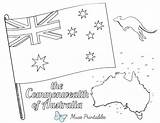 Printable Australian Flag Coloring Page sketch template