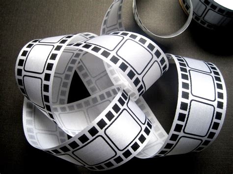 Movie Film Ribbon Black / White 1 3/8 inch by PrimroseLaceRibbon