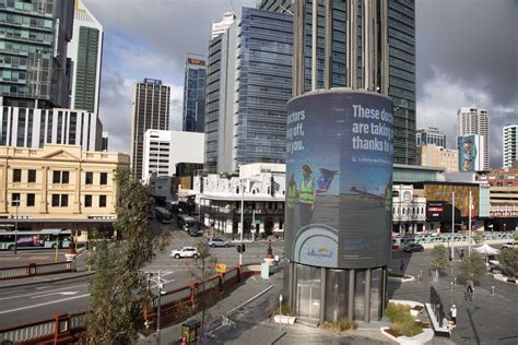 Peak hour traffic at the intersection of William and Wellington Streets, Perth during the COVID ...