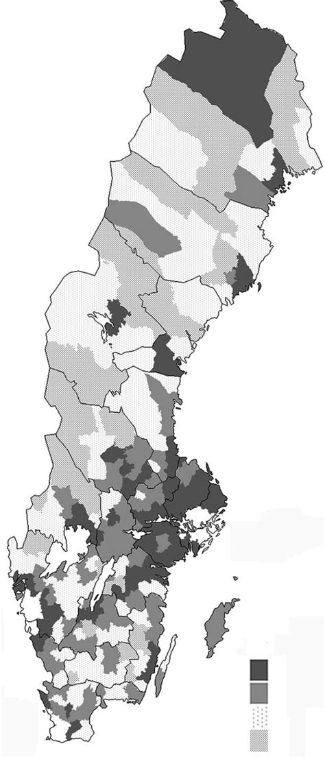 Percentage change in population of sparsely populated areas in ...