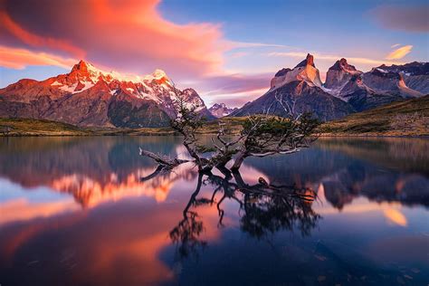 Sunset at Torres del Paine National Park, cool, mountains, nature, sunset, fun, HD wallpaper ...