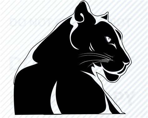 Black Panther Head SVG Files for Cricut Black & White Vector - Etsy India