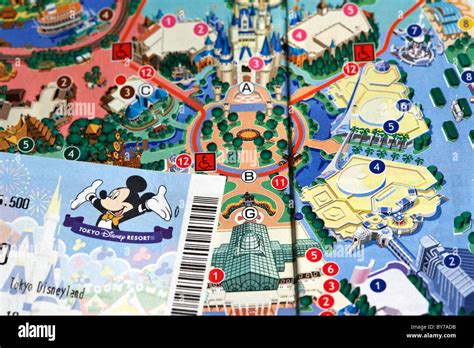 tickets and map to tokyo disney resort disneyland tourist attractions in tokyo japan Stock Photo ...