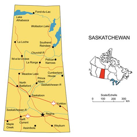 Saskatchewan, Canada Province PowerPoint Map, Highways, Waterways ...