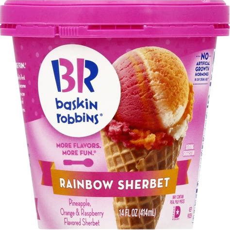 Baskin Robbins Sherbet, Rainbow (14 oz) - Instacart