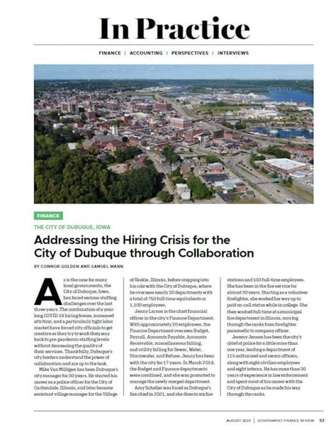 Addressing the Hiring Crisis for the City of Dubuque through Collaboration