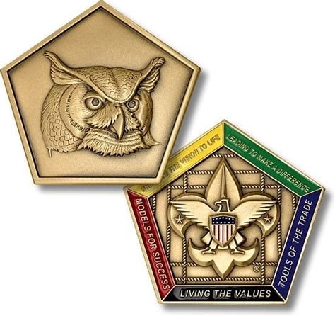 Owl Wood Badge Medallion / Boy Scouts of America - BSA Challenge Coin | Wood badge, Badge ...