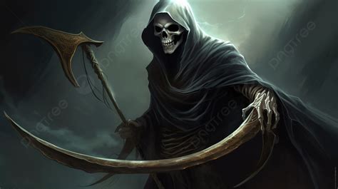 Grim Reaper With A Sword And Scythe Background, Pictures Of A Reaper, Halloween, Reaper ...