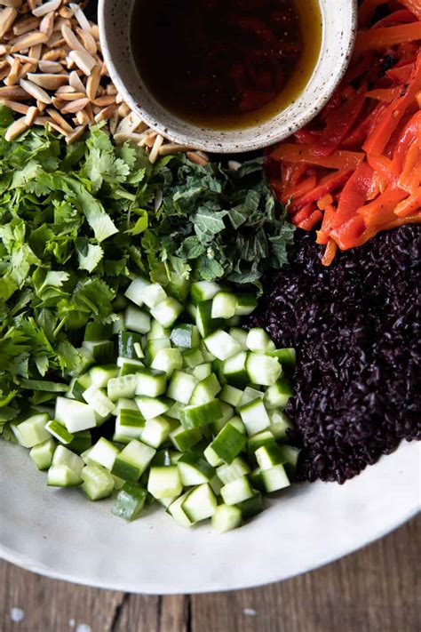 Black Rice Salad with Spicy Toasted Sesame Dressing | Heartful Table