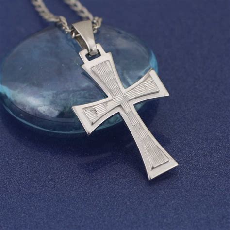 Cross Necklace Sterling Silver Cross Necklace Silver Cross | Etsy