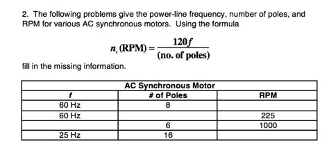 2. The Following Problems Give The Power-line Freq... | Chegg.com