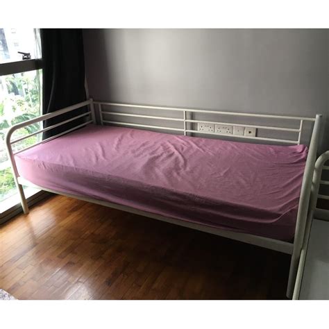 Ikea single metal bed frame, Furniture & Home Living, Furniture, Bed Frames & Mattresses on ...