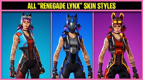 ALL RENEGADE LYNX SKIN STYLES IN FORTNITE OG PASS - YouTube