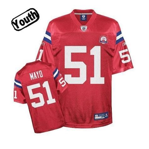 Jerod Mayo Youth Football Jersey -#51 New England Youth Jersey(Red 50th)