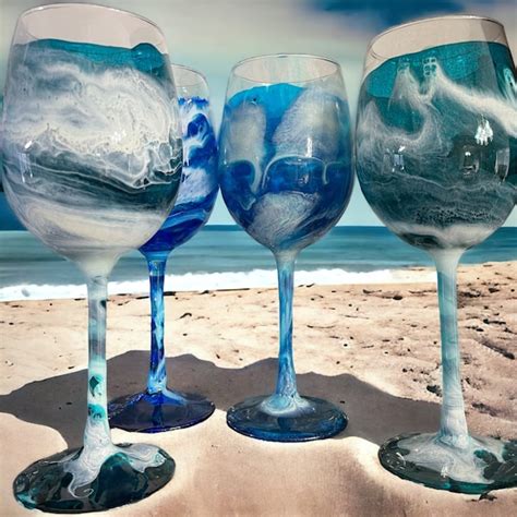 Ocean Wine Glasses - Etsy