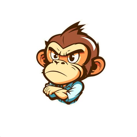 monkey chimpanzee cartoon character logo mascot design for business branding 16088806 Vector Art ...