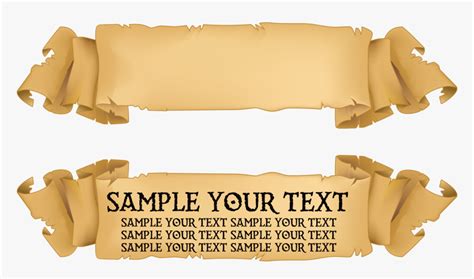 Transparent Scroll Banner Png - Paper Banner Png, Png Download ...