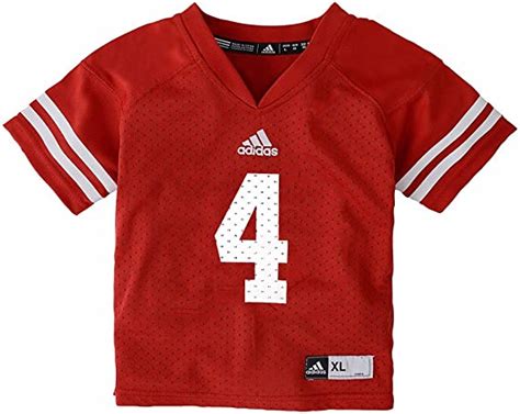 Amazon.com: adidas Wisconsin Badgers NCAA Red Official Home #4 Replica Football Jersey for ...