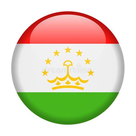 Tajikistan Flag Round Pin Vector Icon Stock Illustration - Illustration ...