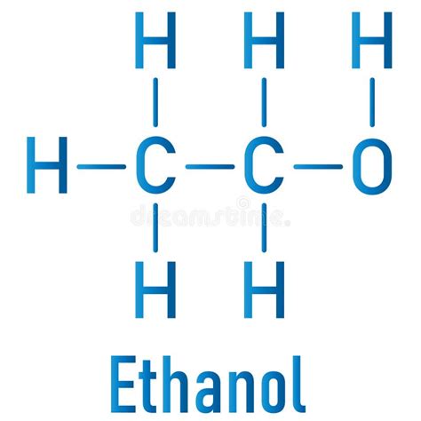 Ethanol, Ethyl Alcohol Molecule, Chemical Structure. Skeletal Formula Stock Vector ...