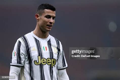 Cristiano Ronaldo of Juventus FC looks on during the Coppa Italia ...