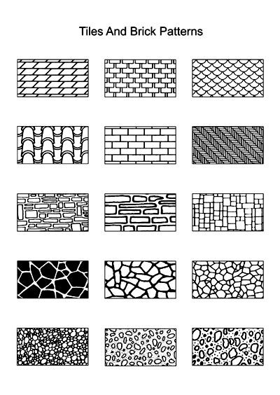 Brick and Tile Patterns | Texture drawing, Ink pen drawings, Brick patterns