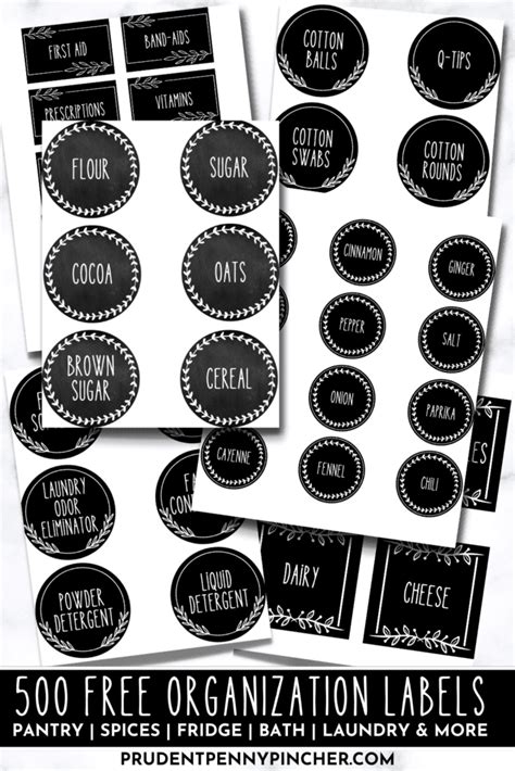 500 Free Printable Labels for Organization - Prudent Penny Pincher