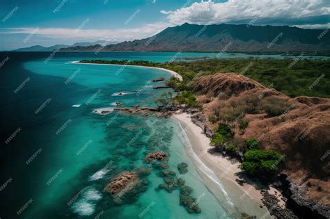 Premium AI Image | Overhead picture of the region around Mandalika