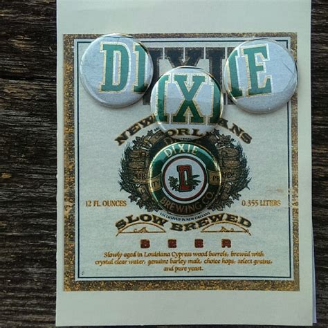 Dixie Beer or Dixie Light set of four 1.25" magnets or pinback buttons ...