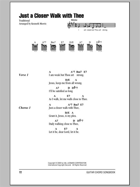 Just A Closer Walk With Thee by Kenneth Morris - Guitar Chords/Lyrics - Guitar Instructor