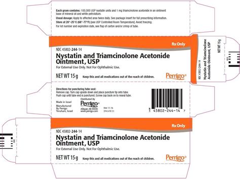 Nystatin and Triamcinolone Ointment - FDA prescribing information, side effects and uses